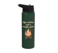 Lujo Camping Glam Vida Naturaleza Retiro Aventura Regalo Stainless Steel Insulated Water Bottle
