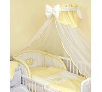 Lujo cuna/cuna Canopy Drape 270 cm con lazo + soporte 3.Checkered cream
