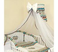Lujo cuna/cuna Canopy Drape/Mosquito Net - grandes 485 cm con lazo + soporte 3 - Chocolate strips