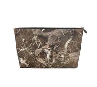 Lujo De Textura De Mármol Marrón Oscuro, Bolsa de artículos de tocador Bolsa de Maquillaje Bolsa de cosméticos Bolsa de artículos de tocador de Viaje portátil