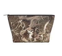 Lujo De Textura De Mármol Marrón Oscuro, Bolsa de artículos de tocador Bolsa de Maquillaje Bolsa de cosméticos Bolsa de artículos de tocador de Viaje portátil