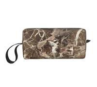 Lujo De Textura De Mármol Marrón Oscuro, Bolsa de Maquillaje Bolsa de cosméticos Bolsa de artículos de tocador de Viaje portátil Bolsa de Maquillaje