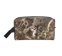 Lujo De Textura De Mármol Marrón Oscuro, Bolsa de Maquillaje Bolsa de cosméticos Bolsa de artículos de tocador de Viaje portátil Organizador de Bolsa de Maquillaje