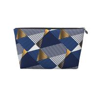 Lujo Dorado y Azul sin Costuras, Bolsa de artículos de tocador Bolsa de Maquillaje Bolsa de cosméticos Bolsa de artículos de tocador de Viaje portátil