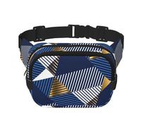 Lujo Dorado y Azul sin Costuras,Riñonera Cuadrada de Doble Capa, Bolso de Viaje, Bolso Informal para el Pecho.