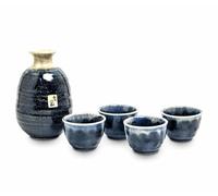 Lujo - Juego de sake - Azul - 5PCS - 300 ml - Juego de sake japonés - Juego de té - Juego de té - Sake Glass - Botella de sake - Tazas de sake - Vajilla japonesa - Regalo de Navidad - Paquete de