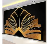 Lujo Temas Geométricos Simetría Papel pintado fotográfico tejido no tejido 450 x 280 cm murales decorativos modernos para pared Amarillo, póster de pared para habitación infantil y salón