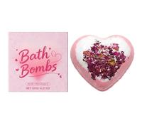 Lujosa bomba de baño con aroma a rosa en forma de corazón para mujer, 120 g, infusionada con pétalos de rosa auténticos, que te permite disfrutar de una experiencia de baño de spa en casa.