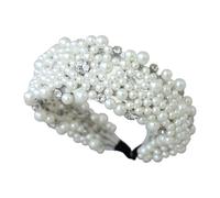 Lujosa diadema de perlas artísticas para el pelo, adorno para el cabello elegante para novia y mujer, ocasión formal, boda, diadema de novia