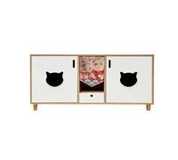 Lujosa Inodoro de Madera for Gatos, gabinete y antisalpicaduras Cerrado, Caja Arena for Gran Capacidad, Muebles for Jaula para Gatos
