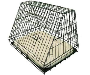 Lujosa jaula plegable Ellie-Bo de 76 cm para cachorros de perro en color negro con bandeja metálica resistente a mordiscos, acolchado y frontal inclinado para coche