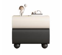 Lujosa mesita de Noche tapizada con Base esférica en Contraste. Mueble de Almacenamiento para dormitorios, Adecuado para la decoración y organización de oficinas(Black+White,(18x16x20in))