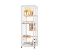 Lujosa Villa panorámica for Gatos, gabinete Grande de Lujo for, Nido for, casa Madera for, Jaula Interior for con Inodoro Jaula para Gatos