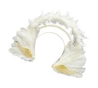 Lujoso accesorio para el cabello de estilo gótico, elegante diadema con plumas, decoración para ocasiones especiales