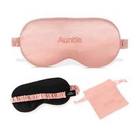 Lujoso antifaz de satén para dormir de gran tamaño, ultrasuave, agradable al tacto y bloquea la luz para un sueño profundo y reparador, comodidad premium con forro interior negro para ocultar las