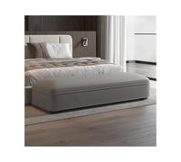 Lujoso banco de noche gris claro, diseño moderno y simple para dormitorio, sofá de cuero, entrada, elegante mesita de noche, ligero y versátil.