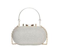 Lujoso bolso de noche diseñado para mujeres a la moda, bolso cruzado con correa de cadena, bolso de trabajo, Silver, One Size