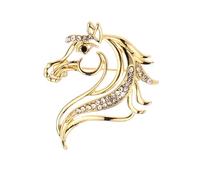 Lujoso broche de diamantes de imitación ecuestres para mujeres y hombres, ligero, 3 g, Kirsite con superficies, regalo elegante, talla única, como se describe