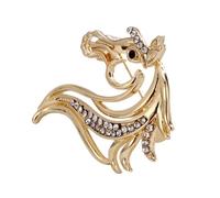 Lujoso broche de diamantes de imitación ecuestres para mujeres y hombres, ligero, 3 g, Kirsite con superficies pulidas, regalo resistente de aleación de zinc, talla única, como se describe