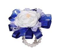 Lujoso broche de ramillete de muñeca de peonía satinada para novia, dama de honor, ramo de boda con banda elástica ajustable, flor de evento formal, Cornate, como se describe