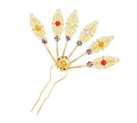 Lujoso clip para el pelo de hojas de pavos reales tailandeses adornado con diamantes de imitación, accesorios para el cabello para fiestas