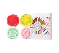 Lujoso Coffer de 4 Jabones con Aceites Esenciales 100g, Fragancias de Cerezo, Gardenia, Rosa y Jazmín para una Limpieza Suave, Hidratación y un Aroma Duradero, Ideal para Regalo