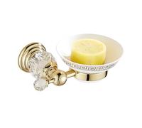 Lujoso jabonera de cristal dorado con jabonera de cerámica para baño y cocina (caja de jabón)