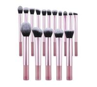 Lujoso juego de 16 brochas de maquillaje de mango largo para corrección y sombra de ojos, multifuncionales, brochas cosméticas faciales