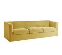Lujoso juego de fundas elásticas de terciopelo para sofá, protector de piel antideslizante para sofá Chesterfield de 3 plazas, elegantes fundas Le Yellow para mayor comodidad y durabilidad