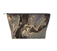 Lujoso mármol de Oro Negro, Bolsa de artículos de tocador Bolsa de Maquillaje Bolsa de cosméticos Bolsa de artículos de tocador de Viaje portátil