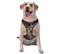 Lujoso mármol Negro Dorado,Arnés para Mascotas, arnés Reflectante Ajustable para Perros,M