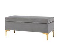 Lujoso reposapiés rectangular de terciopelo suave y afelpado, elegante para el final de la cama, diseño superior para sala de estar, entrada, color verde claro, 100 x 43 x 45 cm