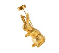 Lujoso soporte de estatua de conejitos dorados para decoración del hogar y centros de mesa, soporte para candelabros de Pascua, conejitos de Pascua