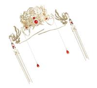 Lujoso tocado de boda chino, estilo chino único, coronas de fénix, accesorio para novia y evento de festival