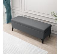 Lujoso y moderno banco de almacenamiento tapizado para dormitorio y sala de estar, muebles multifuncionales, 51.2 x 15.7 x 17.7 pulgadas, elegante asiento decorativo con solución de almacenamiento