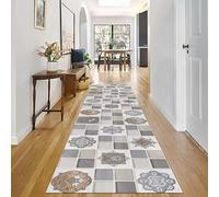 Lujosos Corredores de Alfombras para Pasillo Gris Marrón Fácil Limpiar Corredor para 100 120cm para Terraza Salón Habitación Huéspedes Área Alfombra(80 * 800cm)