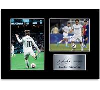 Luka Modric Football Player 2024-2025 - Soporte de fotografía con autógrafo firmado A4, regalo para fanáticos del Madrid