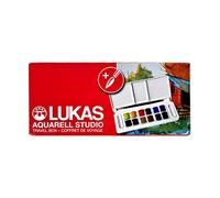 LUKAS Aquarell Studio, Acuarelas, Caja de Viaje de Plástico, 1,5ml, 12 Colores Surtidos