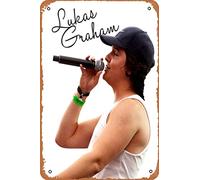 Lukas Graham - Póster retro de metal con texto en inglés "Vocals", 12 x 8 pulgadas, decoración de pared para el hogar, bar, hombre, cueva