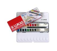 LUKAS Studio Aquarell Set 16 x Medio Godets con Pincel