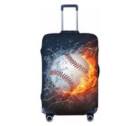 Lukbfall Fundas elásticas lavables para maletas de equipaje, diseño de fútbol en el agua y el fuego, para amantes del fútbol, funda protectora de maleta de viaje para niños y adultos, Bolas #03, M