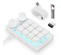 LUKCOZMO Macro Pad - Teclado programable personalizado de 12 teclas, mini teclado mecánico para juegos, con una sola mano, BT RGB inalámbrico, micro teclado OSU con perilla y cable tipo C de 1 m