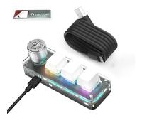 LUKCOZMO Mini teclado mecánico para juegos de 3 teclas, teclado multifuncional con una sola mano, teclado macro multifuncional para iOS, Windows. Regalo para él/ella (blanco)