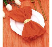 LUKDUNG 12 servilletas de gasa bohemia de 50 x 50 cm, servilletas de gasa para fiestas, bodas, hogar, despedidas de soltera, decoración de mesa, color naranja