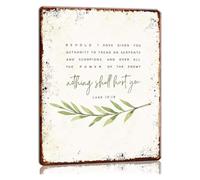 Luke 10:19 Metal Sign Scripture Wall-Art Authority Over Serpents Scorpions Home Decor 8 X 12 in