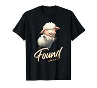 Luke 15:4-7 Parable of The Lost Sheep Found by Jesus Christ Camiseta gráfica económica, Hombre, Negro, XL
