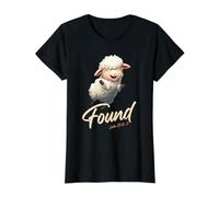 Luke 15:4-7 Parable of The Lost Sheep Found by Jesus Christ Camiseta gráfica económica, Mujer, Negro, XL