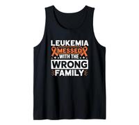 Lukemia Messed with Wrong Family Blood Cancer Awareness Camiseta sin Mangas