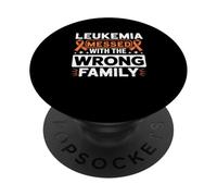 Lukemia Messed with Wrong Family Blood Cancer Awareness PopSockets PopGrip Adhesivo