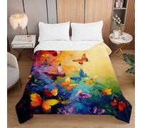 Luker Edredon Verano,Suave Reversible Multiusos Colcha,Edredones Ligera Microfibra,Edredón Acolchado Individual/Doble/Extra Grande para Estaciones, Patrón de Mariposa 3D (Mariposa 2,230x260cm)